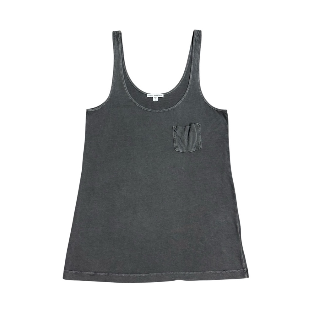 James Perse Standard Longline Scoop Neck Pocket Tank Top